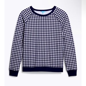 Draper James blue and white gingham sweatshirt 2x